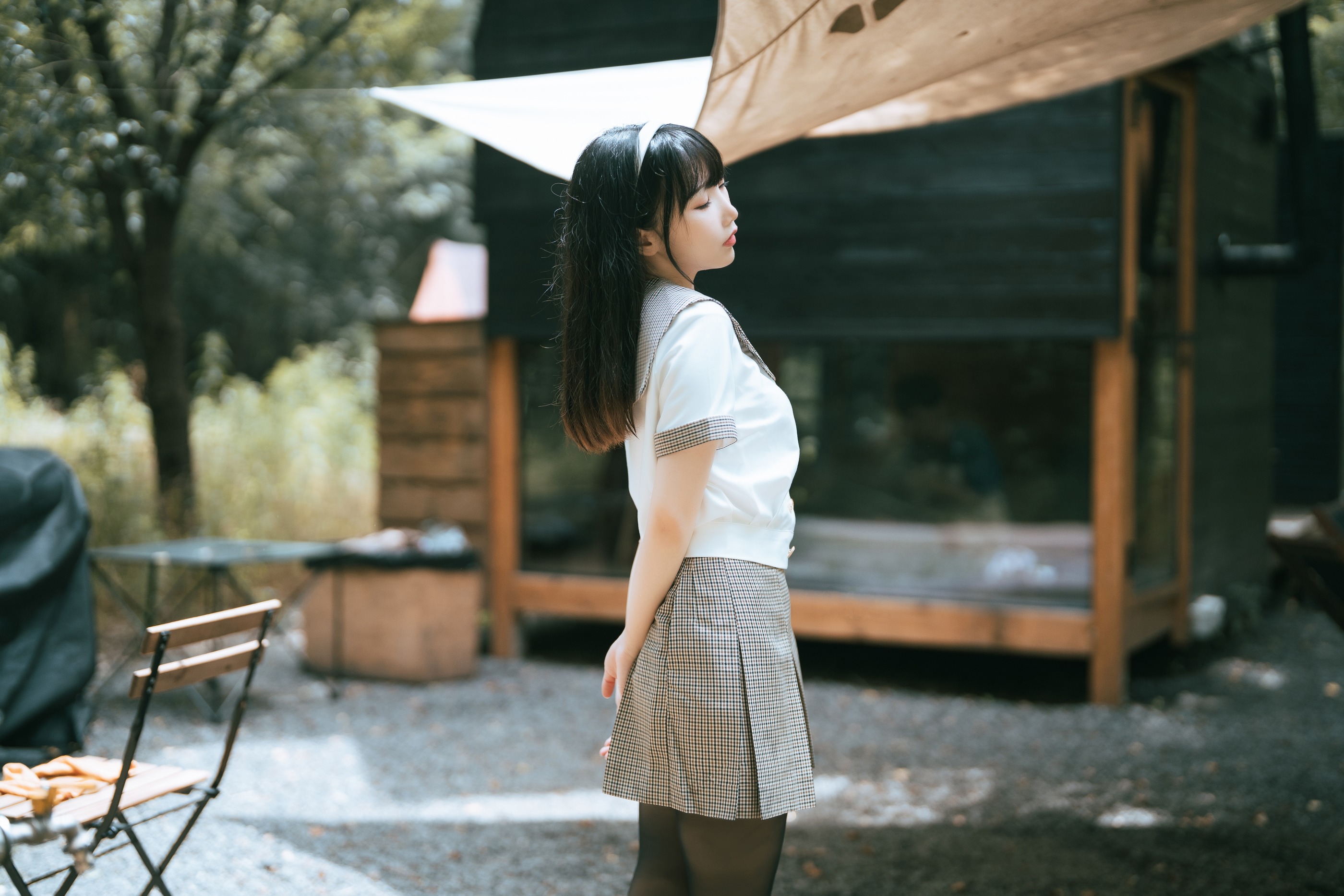 图片[1]-面饼仙儿 – NO.157 黑丝露营JK[40P]-XikXak